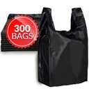 Reli. T-shirt Bags (300 Count) (Black) (11.5" x 6.5" x 21") - Black Plastic Bags (Plain) - Grocery, Shopping, Restaurants