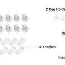 Vmaisi Adhesive Magnetic Cabinet Locks (12 Locks and 2 Keys)