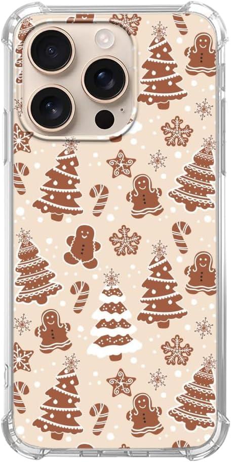 Brown Gingerbread Christmas Trees Case Compatible with iPhone 16 Pro Max, Cute Christmas Festival Case for iPhone 16 Pro Max