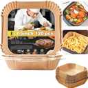 4 qt Air Fryer Liners, Chefman Air Fryer Liners, Disposable 4qt Air Fryer Liner for Chefman TurboX 4in1& 4.5 QT Cuisinart Airfryer, Nonstick Parchment Paper for Frying, Baking Unbleached(120Pcs)
