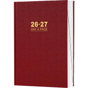 2026-2027 Diary - Diary Full Page Per Day, Daily Planner 2026-2027, Jul. 2026 - Jun. 2027, 5.8" x 8.4", Agenda for 365 Days - Hardcover Red