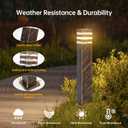SLAWA 23.6In Pathway Lights Bronze E26 Outdoor Waterproof Post Lights Outside Housing Landscape Path Lighting Exterior Sideway Porch Lighting Patio Lawn Bollard Lamp Exterior Floor Lamp with Warm Bulb