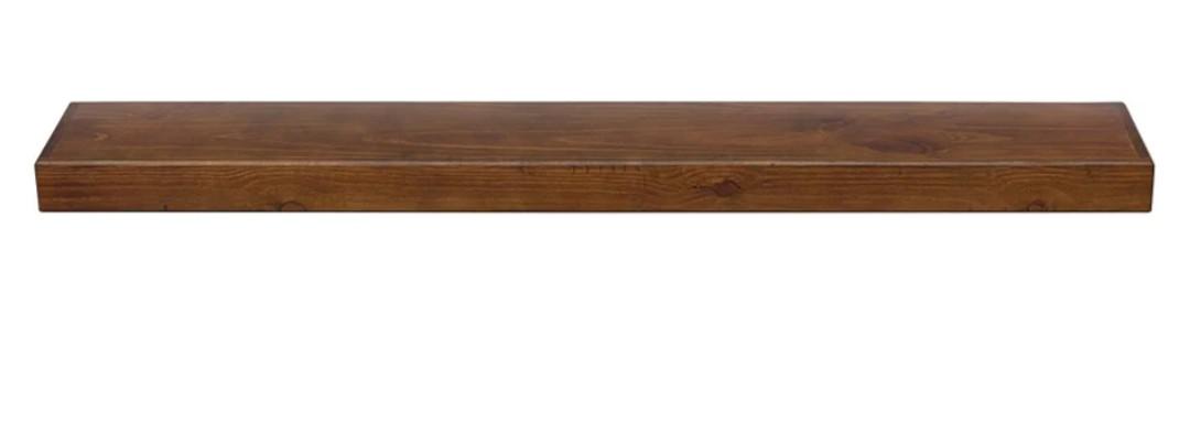 Dakota 72 Inch Fireplace Mantel Shelf, Box-Constructed Pine Wood Shelf with 9" Depth, Cinnamon Floating Mantel Shelf, Sturdy 72 x 2-Inch Wood Floating Shelf
