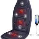 Snailax Back Massager with Heat, Vibration Massage Seat Cushion with 6 Vibrating Motors and 2 Heat Levels, Massage Chair Pad for Home Office use, Gifts for Him Her (Grey)