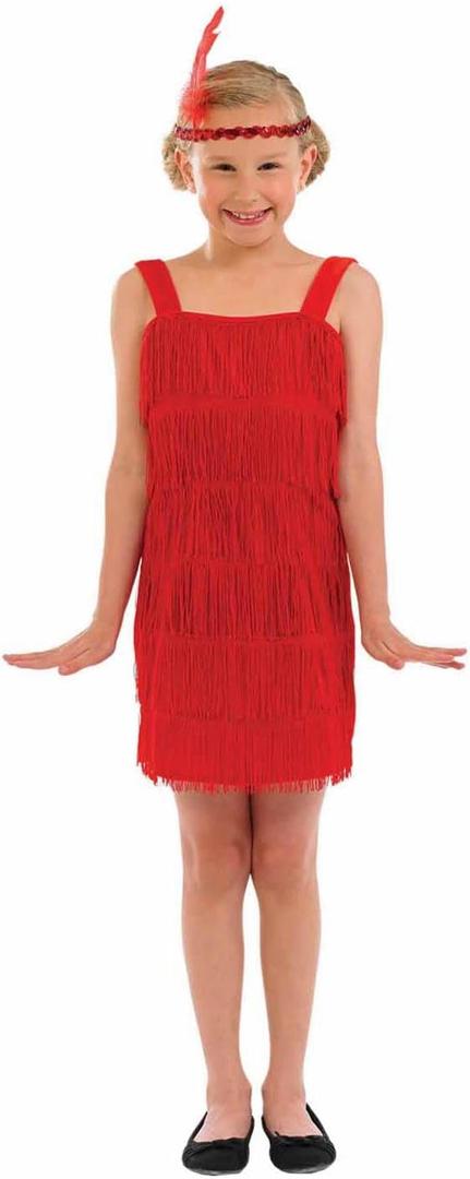 fun shack Flapper Dress Kids Costume Roaring 1920s 20s Halloween Costumes for Girls (Large)