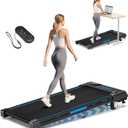 Walking Pad Treadmill, 6.2MPH Under Desk Walking Pad with 9% Incline, Treadmills for Home with Double Frame, 2.5HP Brushless Drive, 12 HIIT Programs, Remote Control, 330LBS Capacity