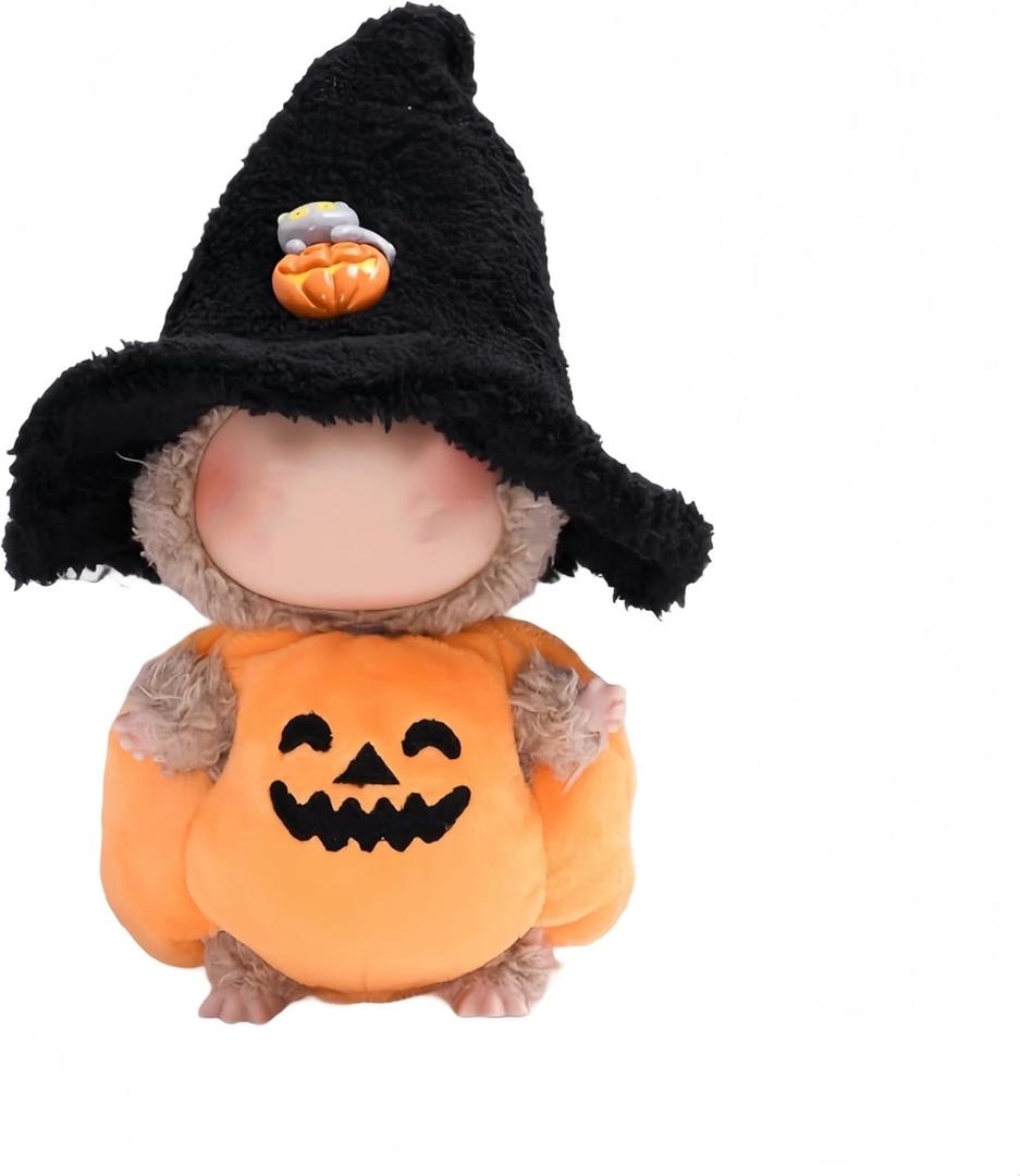 2 x 17cm Clothes Set(NO Doll), Hat & Overalls Set for 17cm Accessories Suit, Cute Clothes for Dress up Unique Style, Stylish Adorable Dolls Clothes Accessories (Little Pumpkin) (Pink)