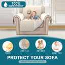 Turquoize 100% Waterproof Sofa Covers Chair Cover Slipcover Couch Protector Triple Non-Slip Sofa Slipcover for 1 Cushion Furniture Protector for Pets, Kids,Dog (Chair 23", Ivory)