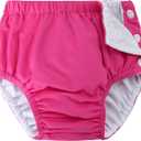 Baby Newborn Reusable Swim Diapers Washable Toddler Unisex Swim Diaper Infant Swimming Diapers Hot Pink, 6-18 Months (Rose Red)
