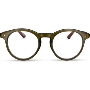 2SeeLife Large Round TR-90 Reading Glasses for Men & Women Medium-Large Fit, Durable, Spring Hinges, Blue Light Readers, Green, +0.50