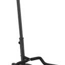 Amazon Basics Height Adjustable Foldable Guitar Stand with Secure Support for Acoustic, Electric, Bass and Banjos, Sturdy, Black