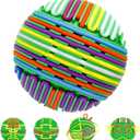 3 x Sensory Activity Ball,Sensory Activity Board 3D DIY Upgrade,Fidget Toy for Calming, Stress, Anxiety, ADHD & Autism,Kids 3+ & Adults,with 16 Strings (Green)