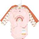 Hudson Baby baby-girls Cotton Long-sleeve Bodysuits 3-pack (3-6 Months, Sunshine Rainbows)