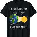 Funny Earth Rotation Earth Day Science Teacher Kids Women T-Shirt  M