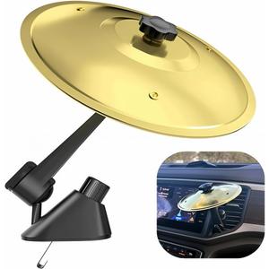 Mini Car Drum Cymbal Air Vent Clip, Funny Dashboard Music Accessory for Music Lovers & Car Enthusiasts, Vibrant Yellow Novelty Decoration Fits Most Vehicles