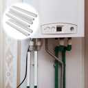 Housoutil Universal Radiator Pipe Cover Sleeve 6Pcs with 2 Decorative Flue Hole Covers Thermal Exhaust Pipe Protection for Bathroom Wall 7.87X0.59 Inches