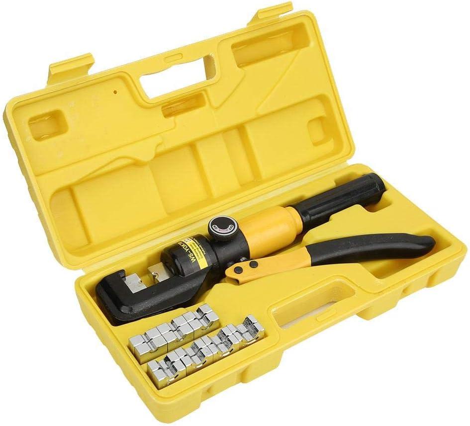 8 Tons Hydraulic Wire & Cable Terminal Block Terminal Fine Manual 8t Hydraulic Clamp Crimping Tool Crimping Tool 16 Dies 4-70mm