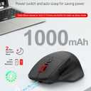Redragon Large Wireless Gaming Mouse for Big Hands, Tri-Modes 2.4G/Bluetooth/Wired Rechargeable Ergo RGB Mouse with 2 Side Buttons, 6 Backlit Modes, Programmable Macro Gamer Mouse
