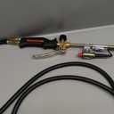 Propane Torch Weed Burner,Blow Torch,Heavy Duty,High Output 1,800,000 BTU,Flamethrower with Turbo Trigger Push Button Igniter and 10 FT Hose for Roof Asphalt,Ice Snow,Road Marking,Charcoal(Black)