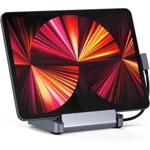 Satechi USB C Hub - iPad Pro USBC Hub - Aluminum Stand & Hubs  6-in-1 iPad Dock Foldable Stand  iPads Docking Station for M2, M1 iPad Pro/Air/Mini 6 Gen