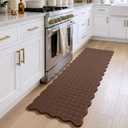 DEXI Kitchen Floor Mats Cushioned Anti Fatigue, 23x71 Runner Rugs Brown, 71"L x 23"W x 0.4"Th