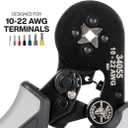 Klein Tools 34055 Ferrule Crimping Tool, Square Crimper Pliers for 10 to 22 AWG Wire Terminals, Built-In Adjustable Ratchet, for Electrical Work