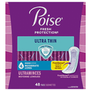 Poise Ultra Thin Incontinence Pads for Women, Maximum Absorbency, Regular, 48 Count (Pack of 4)