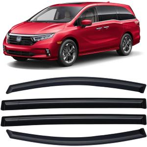 Rain Guards for 2018-2026 Honda Odyssey, Out-Channel Window Visor Shields Vent Deflector Shade Wind Dark Smoke 2019 2020 2021 2022 2023 2024, Tape-On Outside-Mount, 4PCS