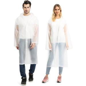 Opret 2 Pack Raincoats for Adults Reusable, EVA Rain Ponchos Lightweight Rain Coat Waterproof Rain Gear for Men and Women