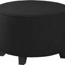 ADPON Ottoman Cover Stretch Ottoman Slipcover Round Ottoman Storage Cover Folding Stool Covers Furniture Protector Cover for Footrest Ottoman (Medium, Black)