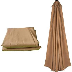 HCZION 6 Ribs Replacement Patio Umbrella Canvas Market Table Umbrella Replacement Top Outdoor Beach Umbrella Parasol Top Cover 6.5ft/9ft/10ft (Color : Khaki, Size : 270cm/9ft-8 Ribs)