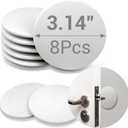 Home Wall & Door Handle Stopper 3", Set of 8, White