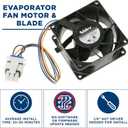 GE Appliances Refrigerator Evaporator Fan Motor WR60X26866, WR60X26033