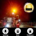 LE228 (Mini) Amber LED USB Rechargeable Strobe Beacon | Selectable Rotation & Flash Modes | Strong Magnetic Base for Car Truck Emergency Construction | Energy Class A++