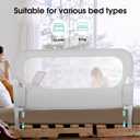 NUTIKAS Baby Bed Rail Guard for Toddlers - 58.7" Toddler Bed Rails for Twin, Full, Queen, King Bunk Size Bed Swing Down Bedrail Extral Tall Child Safety Side Railing Guards for Kids, 59 Inch