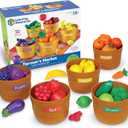 Learning Resources Farmer's Market Color Sorting Set - Play Food for Kids, Toddler Learning Toys, Grocery and Kitchen Play Toys