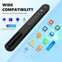 Presentation Clicker with Red Pointer Beam, 328ft Long-Range Wireless Presenter Remote with Magnetic USB Receiver, PowerPoint Clicker Compatible with Windows/Android/macOS/Linux, Black, USB A