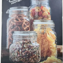 Mason Craft and More 4 Piece Set Glass Clamp Jar Storage Kitchen Craft Set