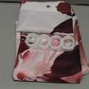 Burgundy Red Floral Shower Curtain, Watercolor Flower Shower Curtain for Bathroom, Modern Abstract Ink Decorative Fabric Shower Curtain Set with Hooks 72x72