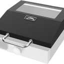 KEESHA Upgrade Hinged Lid for Blackstone 1971 1832 Adventure Ready 17 Inch Tabletop Griddle Clear View Grill Cover for Blackstone Tabletop 1814 Grill Hard Cover