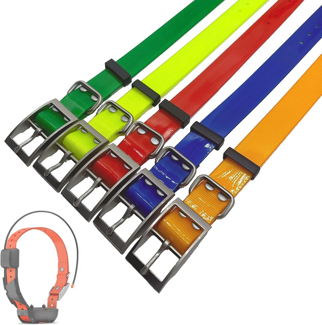 5 PCS Dog Collar Strap for Garmin T20, TT25, T5, TT10, TT15, DC50 Collars - 1 Inch Replacement Strap for Training, GPS Collars Receivers