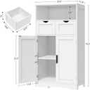 Iwell Bathroom Cabinet with Doors and Drawers, Freestanding Bathroom Storage Cabinet, Adjustable Shelves, for Living Room, Kitchen, Home Office, White, 42.5"H