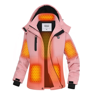 VERGOO Graphene Heated Waterproof Jackets for Women with Hood Included 18400mAh Battery Pack S