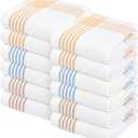 Waffle White & Multi Colors Kitchen Towels Set of 12, 100% Cotton, 16x26 inches, Durable Dish Towel, Quick Dry Dishcloths, Ideal for Drying, Wiping - Mustard Yellow, Sky Blue, Brown, 16 X 26 - 12 Pack