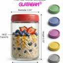 18 OZ 4Pack, Overnight Oats Jars with Lids, Glass Meal Prep Containers, Airtight Mason Jars for Breakfast, Yogurt Parfait, Salad & Smoothies, Leakproof and Reusable Food Storage Jars(4-1)
