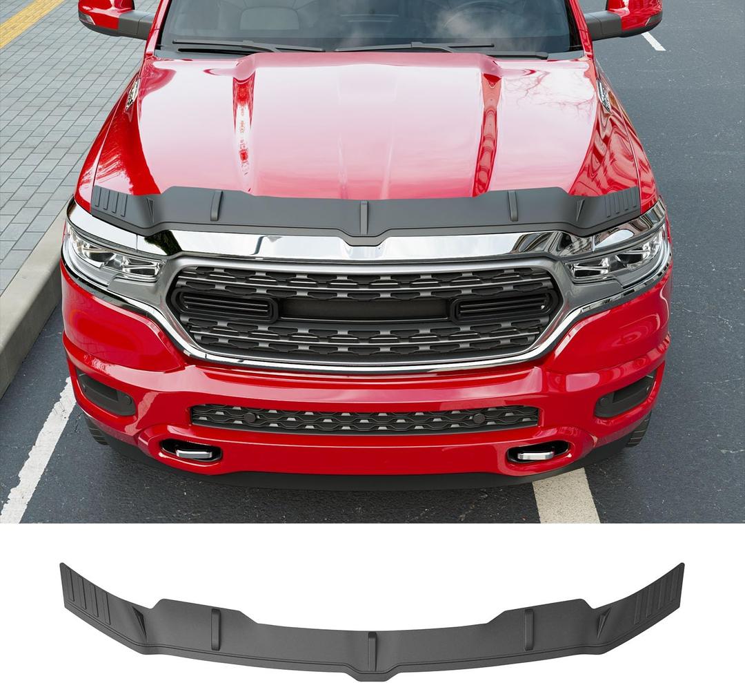 Powoq Hood Protector Compatible with 2019-2026 Dodge RAM 1500 Deflector Upgraded TPE Shield Hood Deflector Replacement for 2019-2026 Dodge RAM 1500 Accessories