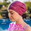 Limmys Premium Swim Cap for Women with Long Hair  Soft Silicone Swimming Cap for Women  Comfortable, Extra Room Fit, Chlorine Resistant & Hypoallergenic  Trusted by Swimmers Worldwide (Medium, White)