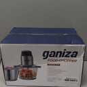 GANIZA Food Processors, Electric Food Chopper with Meat Grinder & Vegetable Chopper - 2 Bowls (8 Cup+8 Cup) with Powerful 450W Copper Motor - Includes 2 Sets of Bi-Level Blades for Fruits/Meat/Nuts (Black)