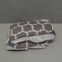 Smiry Round Picnic Tablecloth, Waterproof Elastic Fitted Table Covers for 45" - 56" Tables, Wipeable Flannel Backed Vinyl Tablecloths for Camping, Indoor, Outdoor, Grey & White