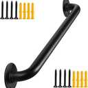 2FT Black Wall Mount Hand Rails for Indoor Stairs, 24 Inch Interior Staircase Handrail, Outdoor Metal Stair Railing for Exterior Steps, Banister Deck Rails,Safety Grab Bar for Elderly